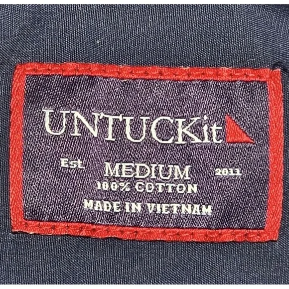 UNTUCKit‎ Men's Medium Long Sleeve Button Down 100% Cotton Blue Casual - Picture 2 of 5